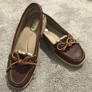 Sperry top sider women 6.5 m leather/fabric upper